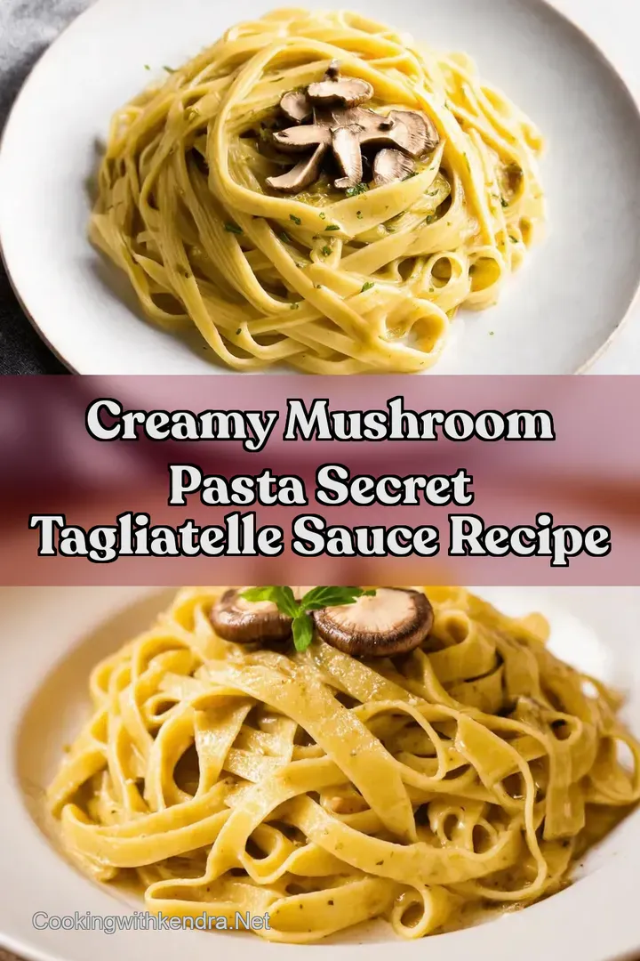 Creamy Mushroom Pasta Secret Tagliatelle Sauce Recipe : PIN FOR LATER Creamy Mushroom Pasta Secret Tagliatelle Sauce Recipe