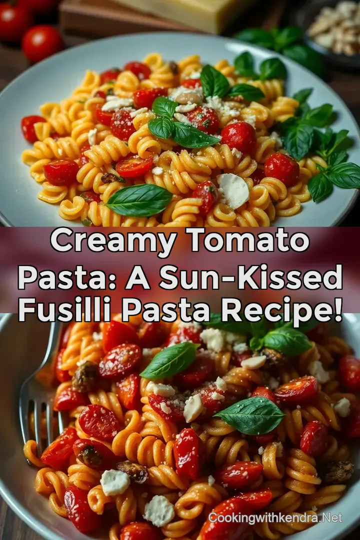 Creamy Tomato Pasta: A Sun-Kissed fusilli pasta Recipe!