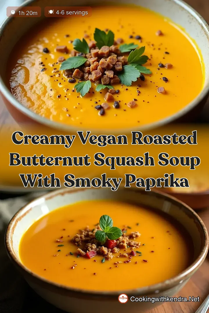 Creamy Vegan Roasted Butternut Squash Soup With Smoky Paprika