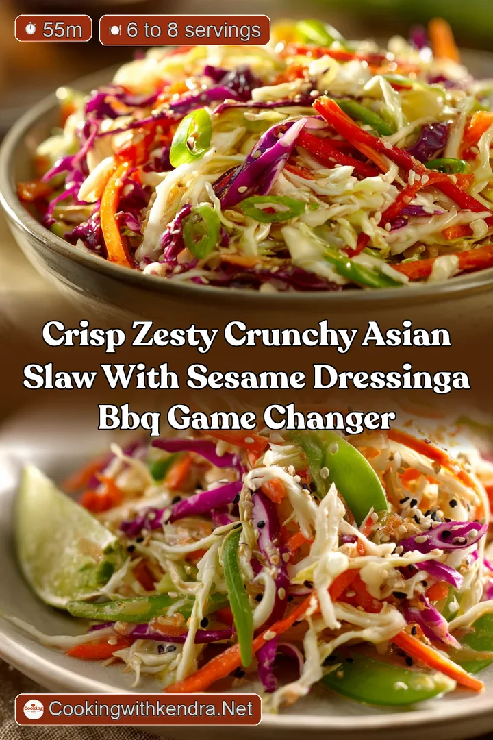Crisp Zesty Crunchy Asian Slaw with Sesame DressingA BBQ Game Changer