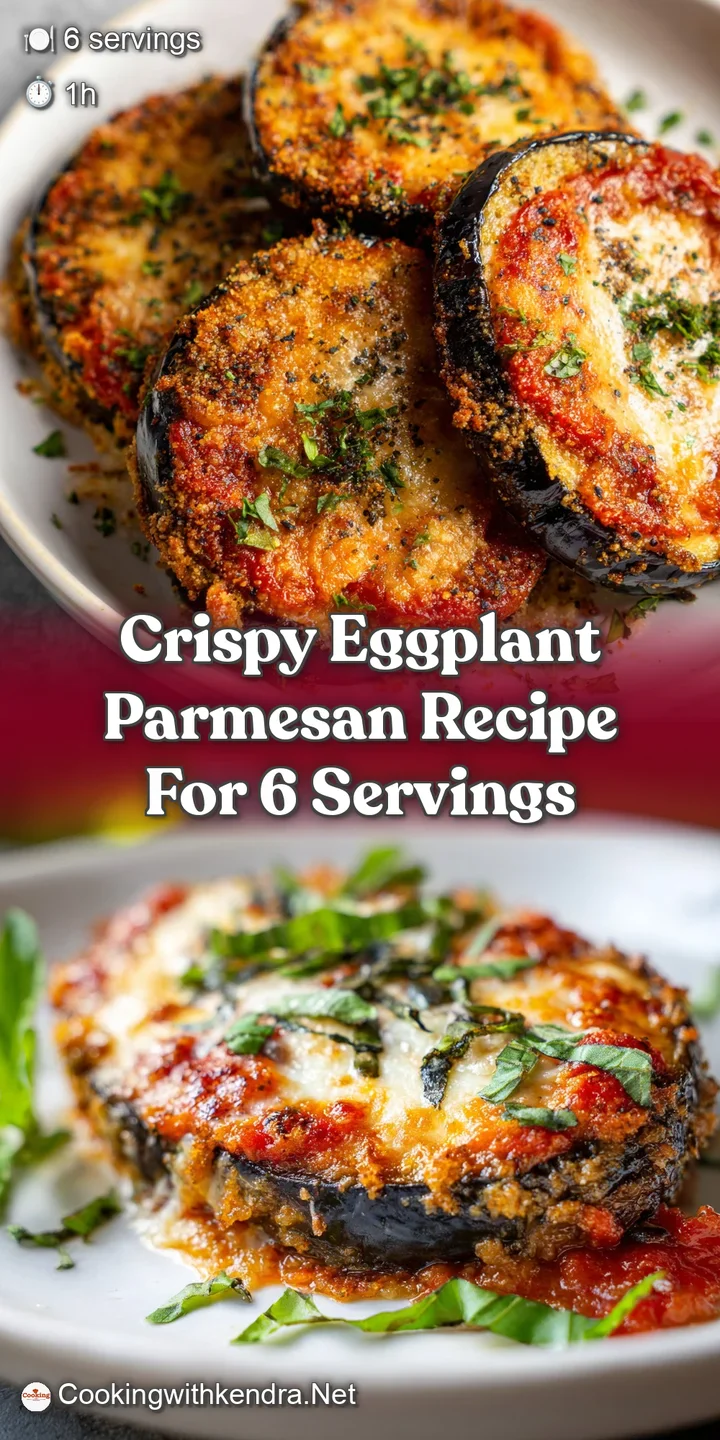 Close-up reveals the golden-brown, crispy breading of eggplant parmesan with bubbly, browned cheese and rich, red sauce.