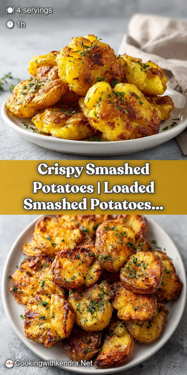Close-up of a perfectly smashed, golden potato with flaky texture and a sprinkle of parsley.