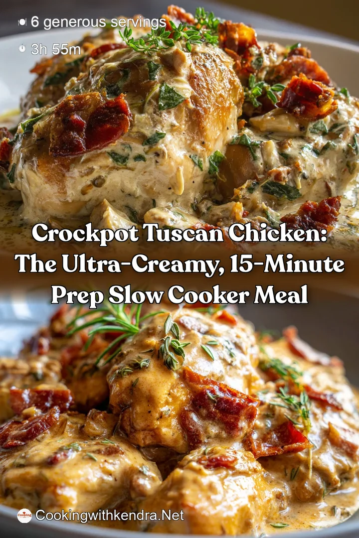 Crockpot Tuscan Chicken: The Ultra-Creamy 15-Minute Prep Slow Cooker Meal