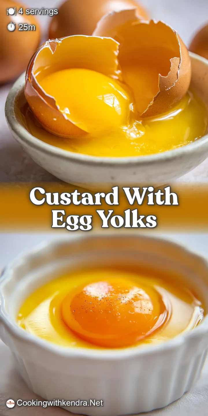 Close-up of luscious vanilla custard, its smooth surface glistening. Hints of vanilla bean seeds visible within the creamy...