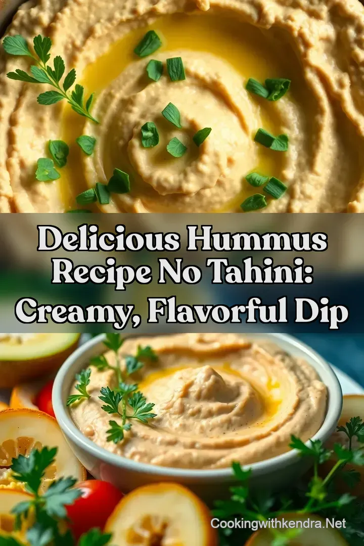 Delicious Hummus Recipe No Tahini: Creamy Flavorful Dip : PIN FOR LATER Delicious Hummus Recipe No Tahini: Creamy Flavorful Dip