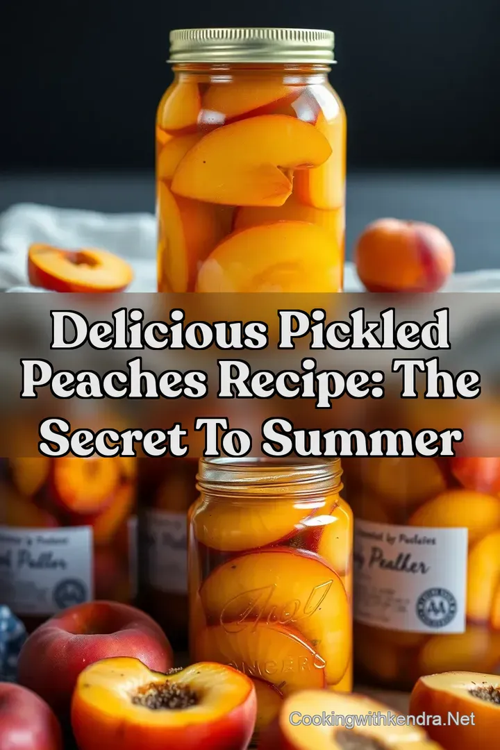 Delicious Pickled Peaches Recipe: The Secret to Summer : PIN FOR LATER Delicious Pickled Peaches Recipe: The Secret to Summer