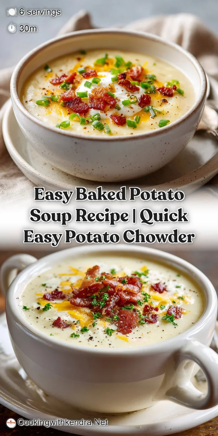 Close-up of rich potato soup, textured with melted cheese and fragrant chives, hinting at steamy warmth & creamy taste.