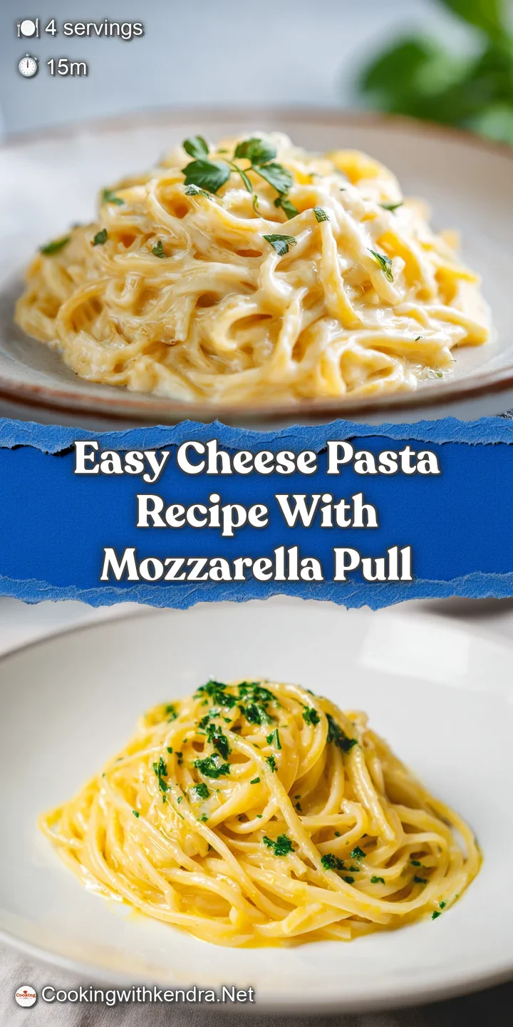 Close-up view of perfectly cooked pasta coated in a rich, melted cheese sauce, showcasing its smooth texture.