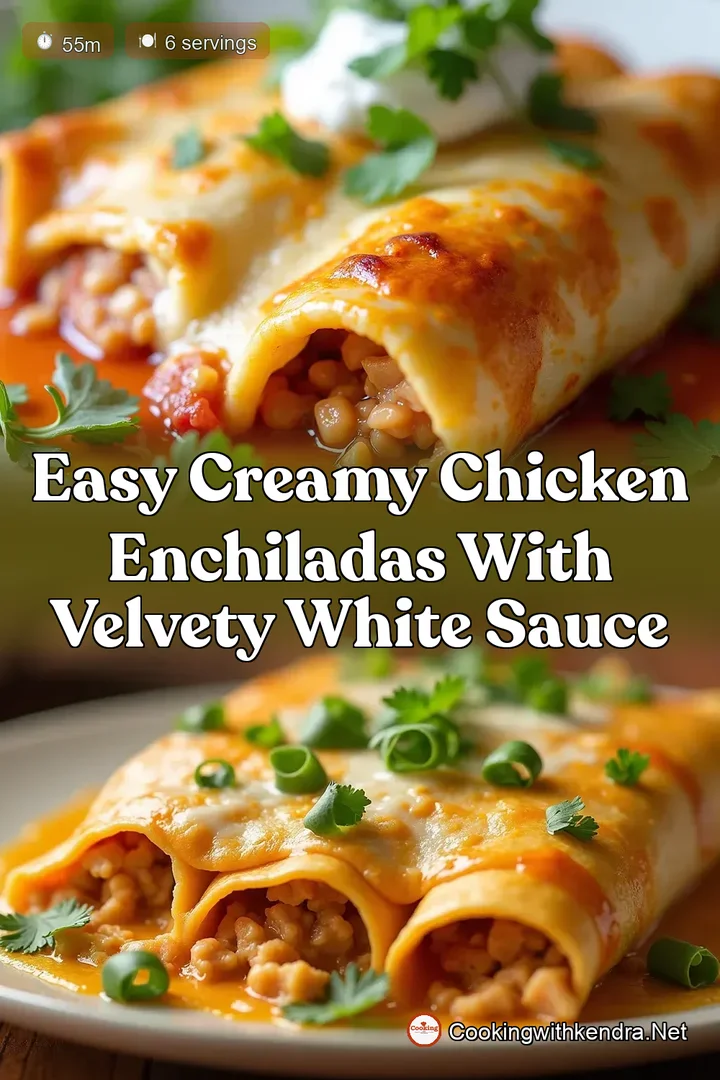 Easy Creamy Chicken Enchiladas with Velvety White Sauce