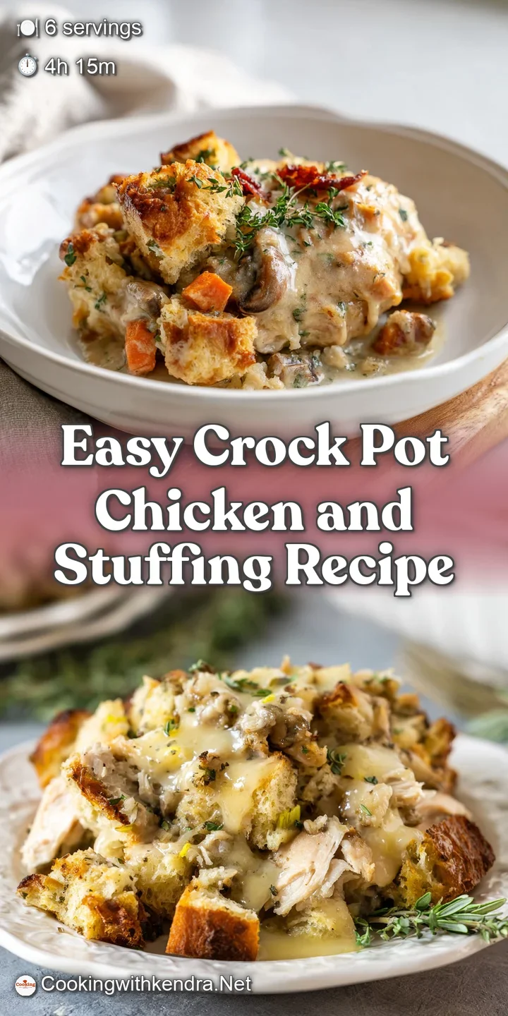 Close-up of tender chicken and savory stuffing with glistening gravy. Golden-brown, soft textures, and aromatic herbs visi...