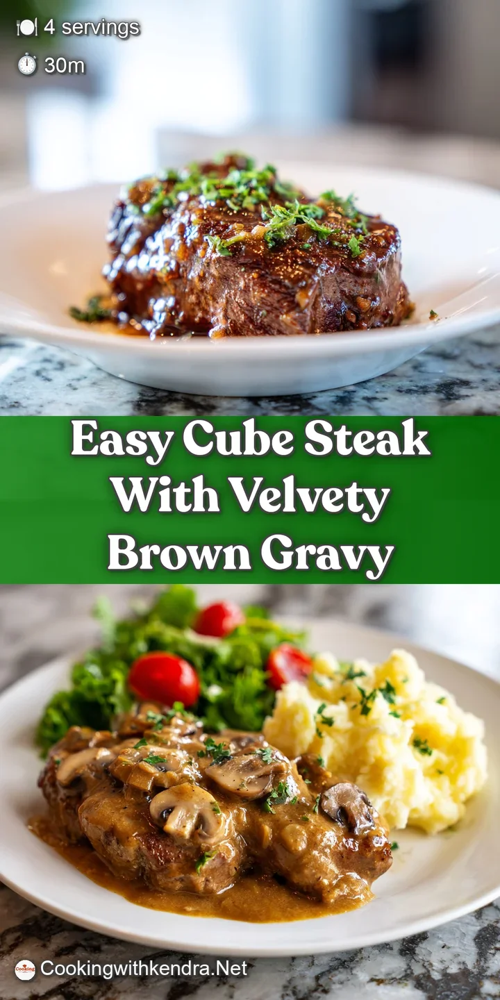 Close-up of glistening brown gravy coating a savory cube steak, promising a delicious and satisfying bite.