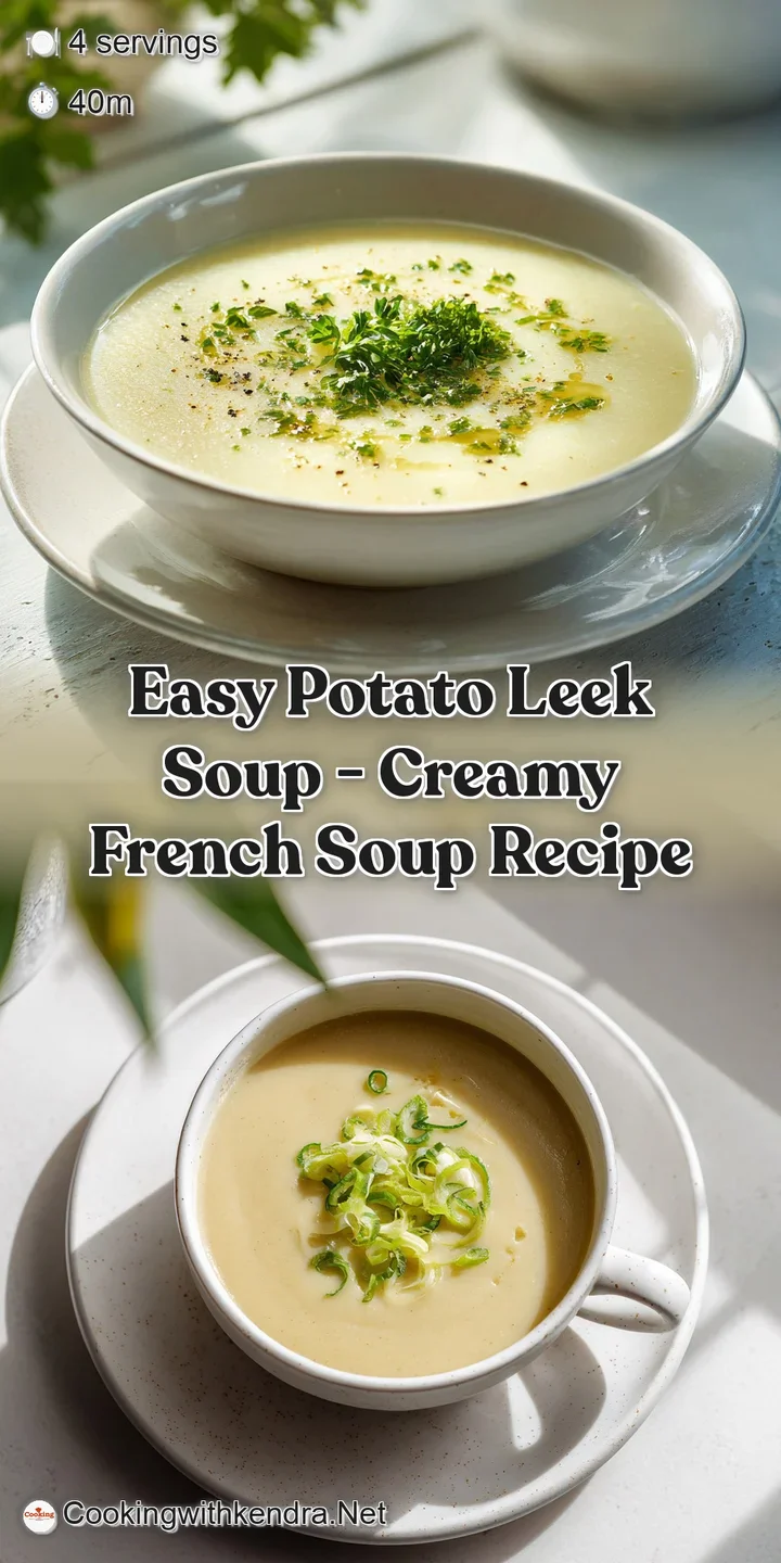 Thick, comforting potato leek soup with a velvety texture, a sprinkle of fresh dill.