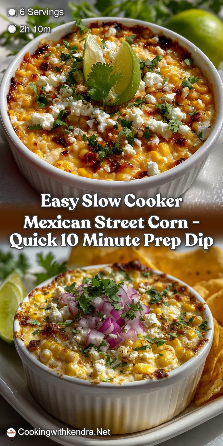 Easy Slow Cooker Mexican Street Corn - Quick 10 Minute Prep Dip