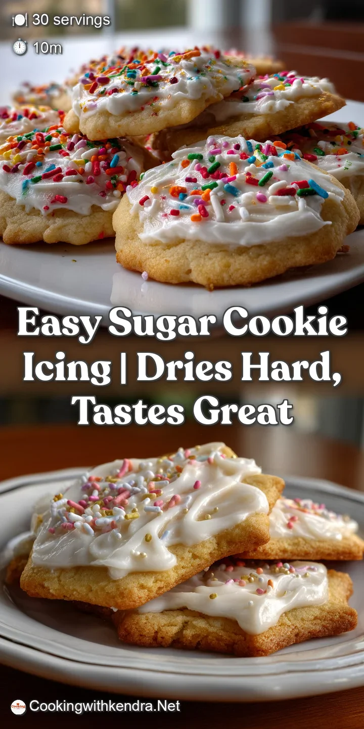 Close-up shot of creamy, white sugar cookie icing with a velvety texture, promising a delightful bite. The surface glisten...