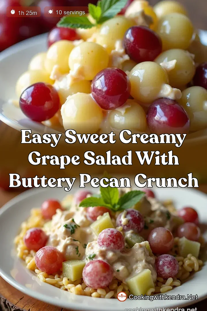 Easy Sweet Creamy Grape Salad with Buttery Pecan Crunch