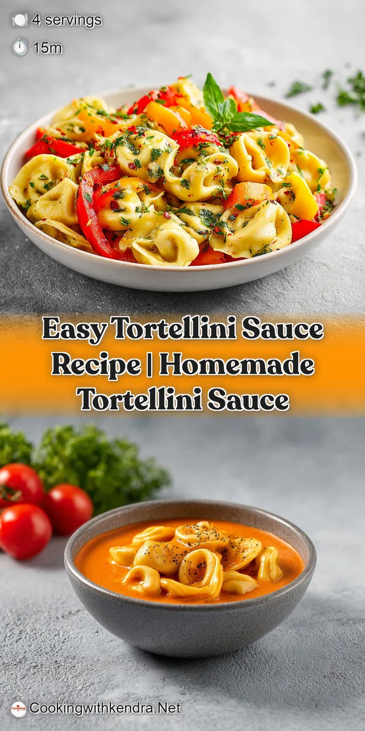 Close-up of plump tortellini, bathed in rich, creamy sauce, flecked with vibrant green herbs, hinting at a comforting, fla...