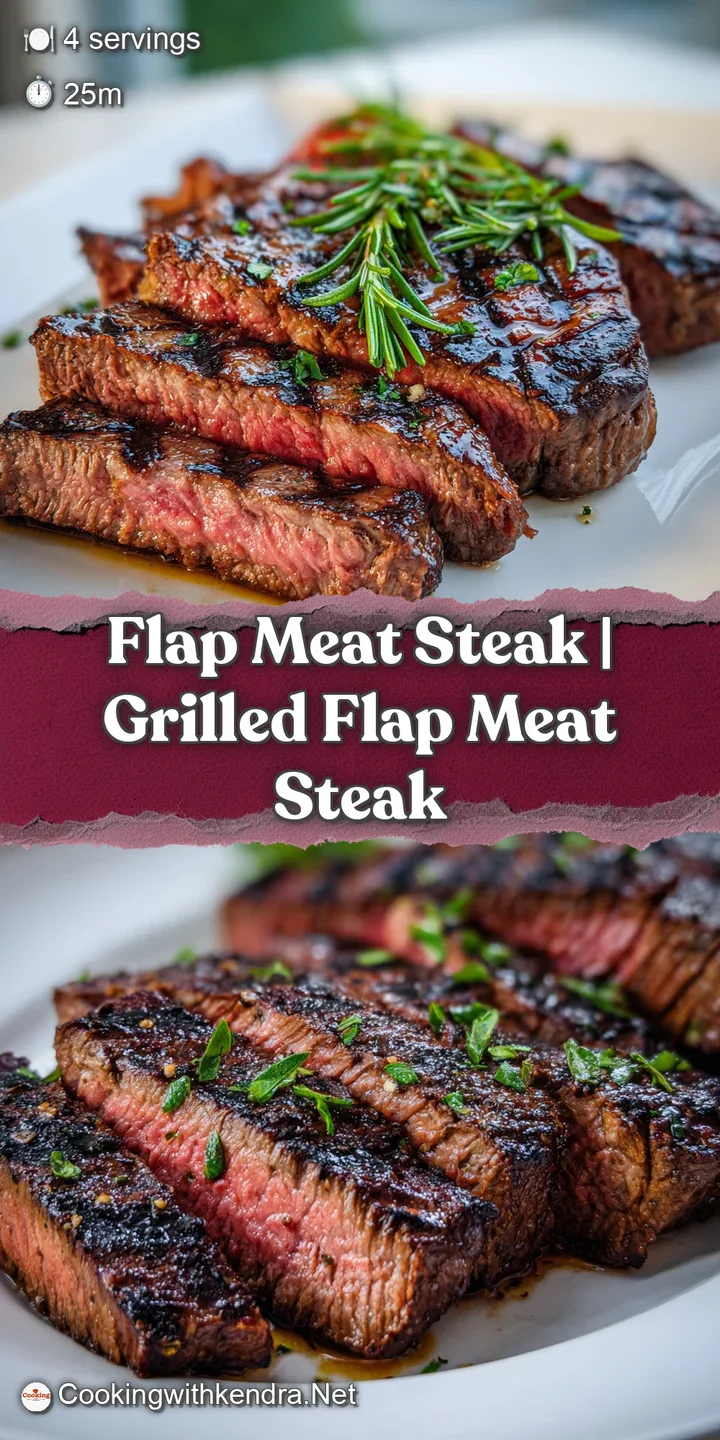 Juicy flap meat steak, close-up shows deep sear marks and tender pink interior with coarse salt sparkling on the surface.