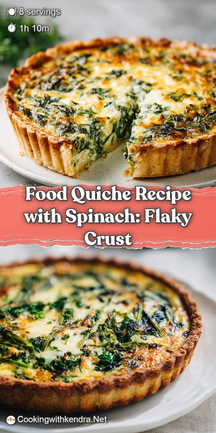 Close-up of warm, savory quiche revealing layers of spinach and creamy filling within a perfectly baked, golden-brown crust.