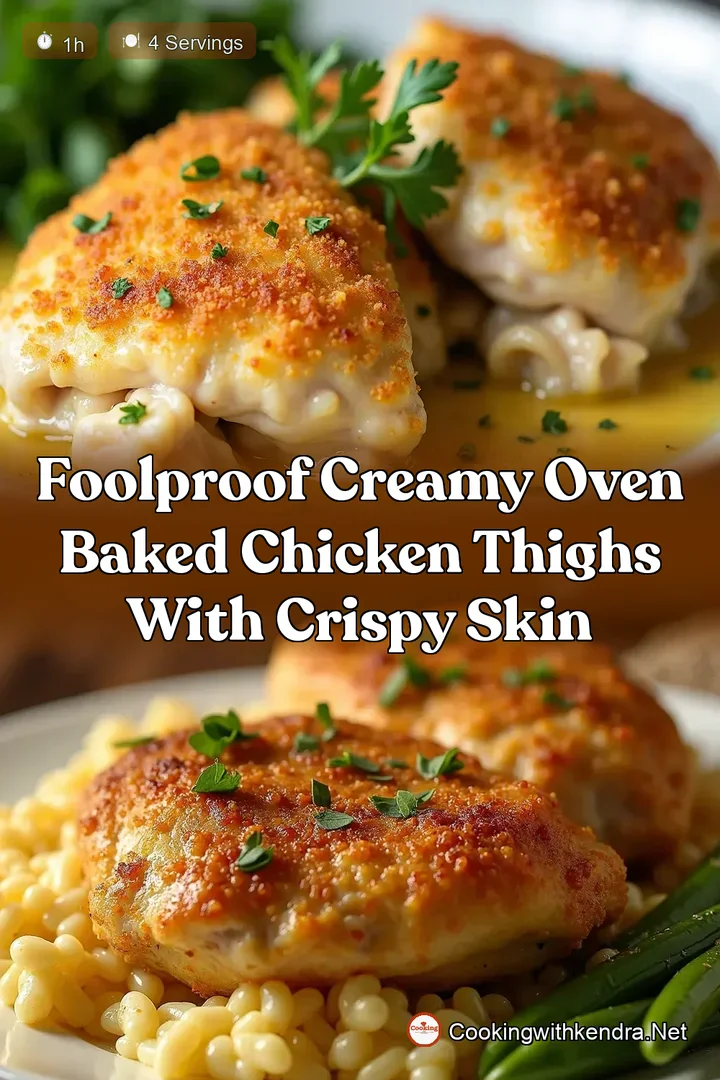 Foolproof Creamy Oven Baked Chicken Thighs with Crispy Skin