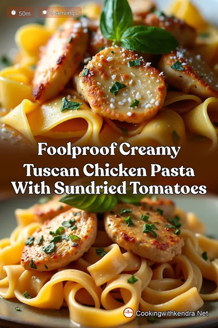 Foolproof Creamy Tuscan Chicken Pasta with SunDried Tomatoes