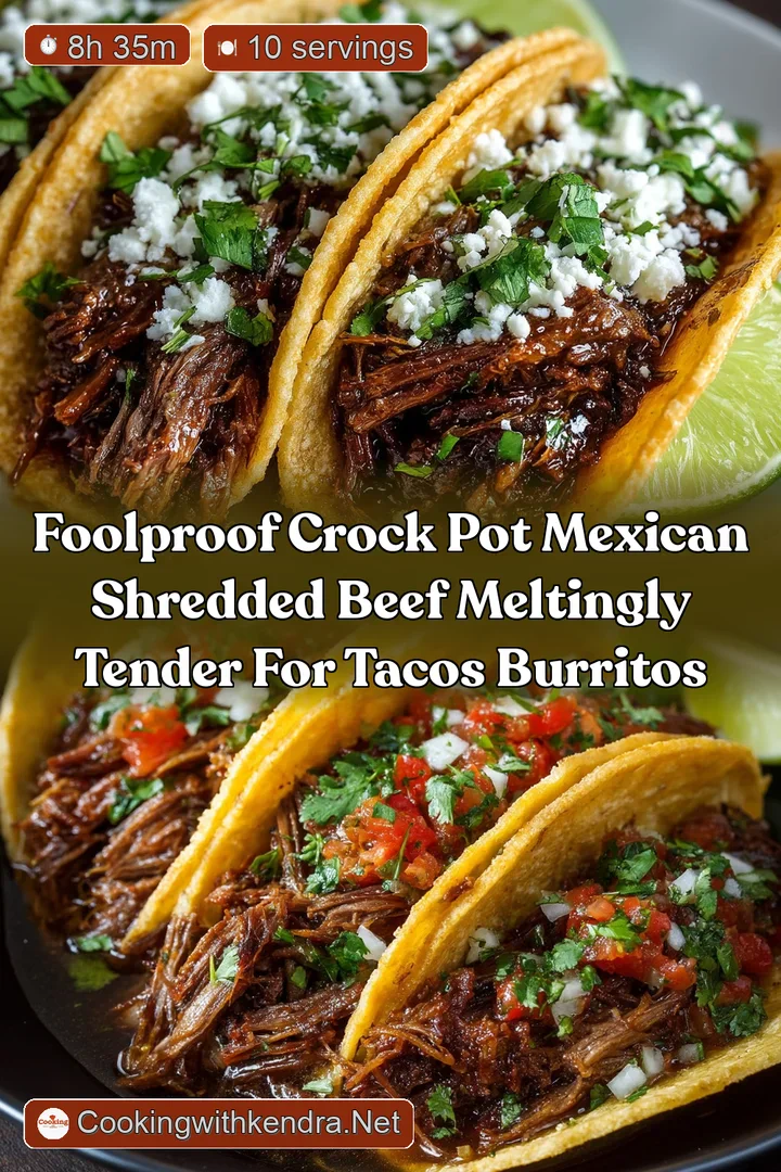 Foolproof Crock Pot Mexican Shredded Beef Meltingly Tender for Tacos Burritos