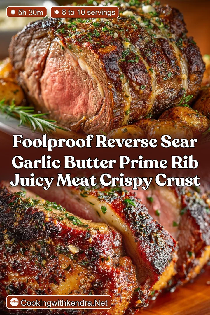 Foolproof Reverse Sear Garlic Butter Prime Rib Juicy Meat Crispy Crust
