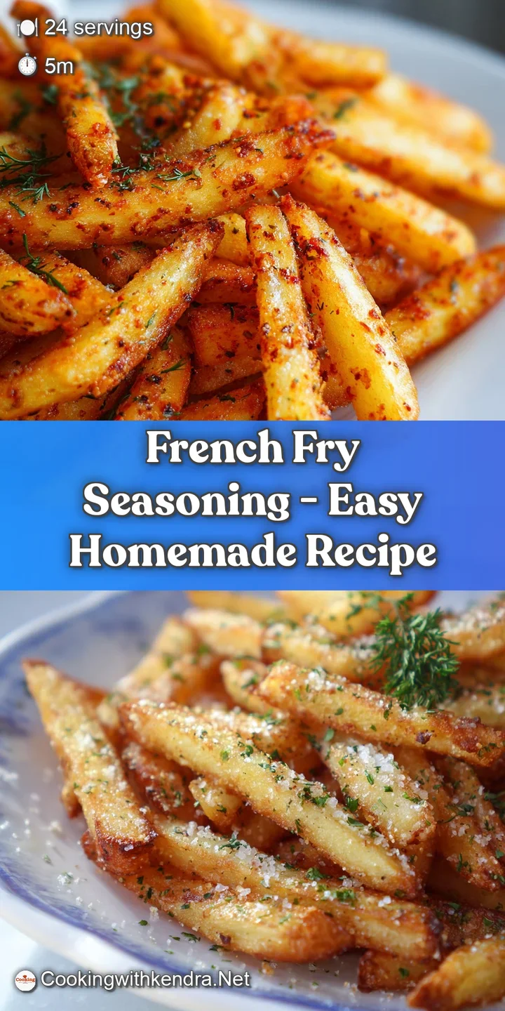 Zoomed-in view of spice blend; coarse salt, flecks of herbs, and warm, earthy tones convey homemade flavor for perfect fries.