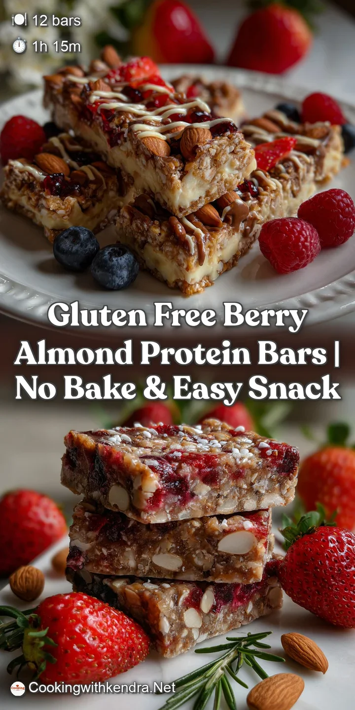 Gluten Free Berry Almond Protein Bars | No Bake & Easy Snack