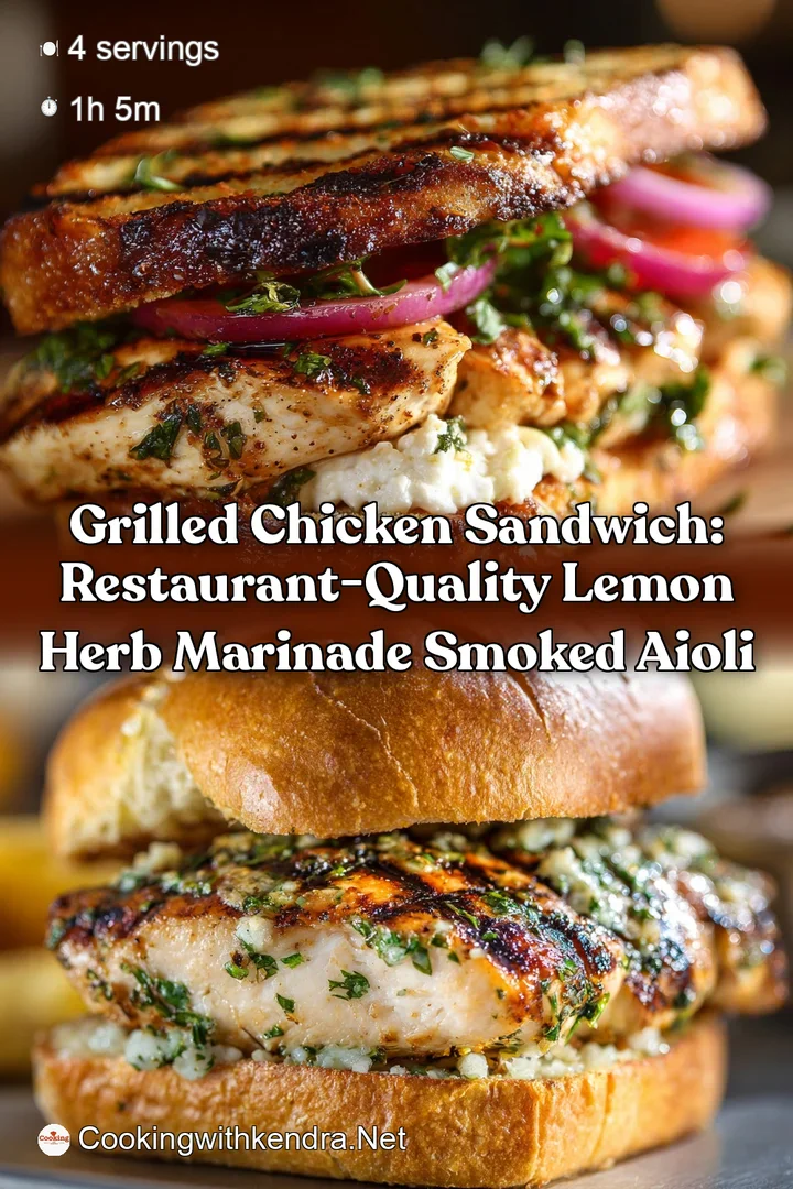 Grilled Chicken Sandwich: Restaurant-Quality Lemon Herb Marinade Smoked Aioli