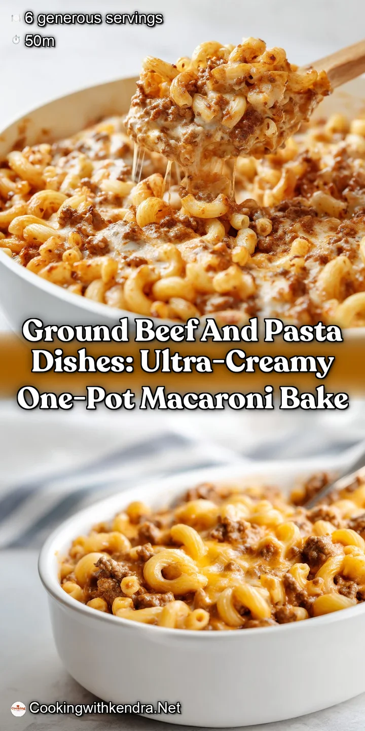 Ground Beef and Pasta Dishes: Ultra-Creamy One-Pot Macaroni Bake