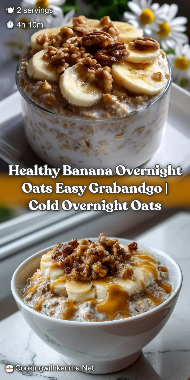 Healthy Banana Overnight Oats Easy GrabandGo | Cold Overnight Oats
