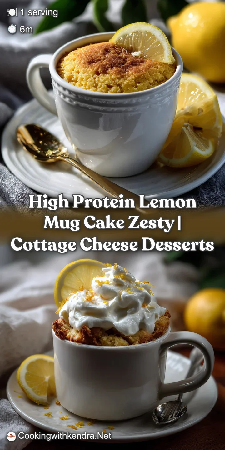High Protein Lemon Mug Cake Zesty | Cottage Cheese Desserts