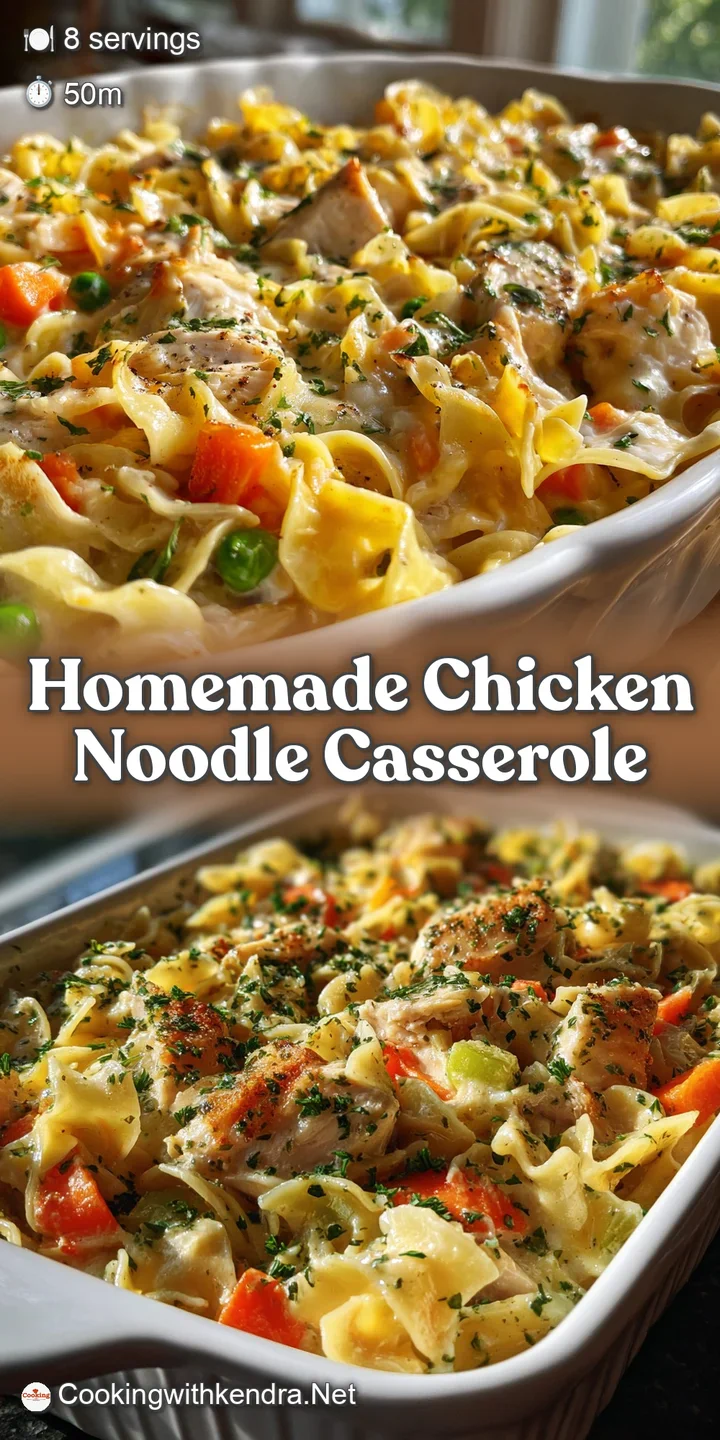 Close-up: Bubbling, creamy sauce peeks through a browned, buttery cracker crust on a delicious chicken noodle bake.