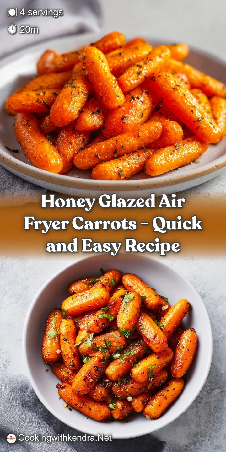Close-up of tender, caramelized air fryer carrots with a beautiful glossy sheen, showcasing their vibrant orange hue.