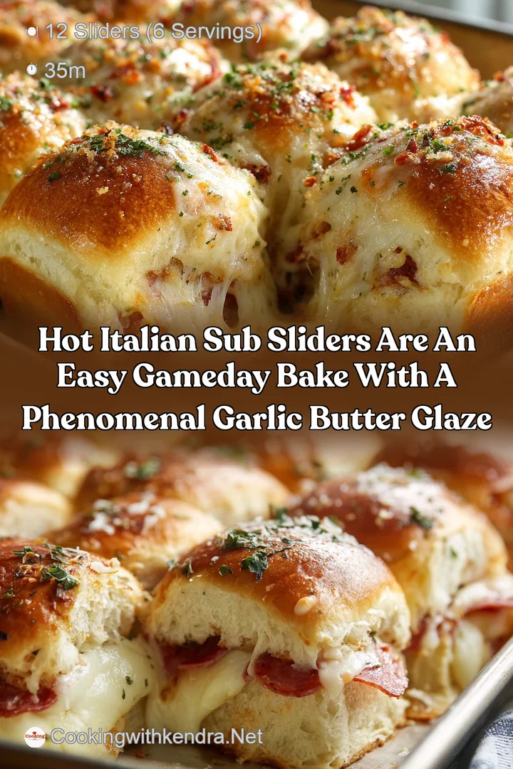 Hot Italian Sub Sliders are an easy Gameday bake with a phenomenal garlic butter glaze