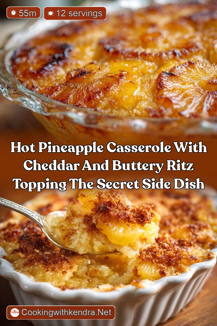 Hot Pineapple Casserole with Cheddar and Buttery Ritz Topping The Secret Side Dish