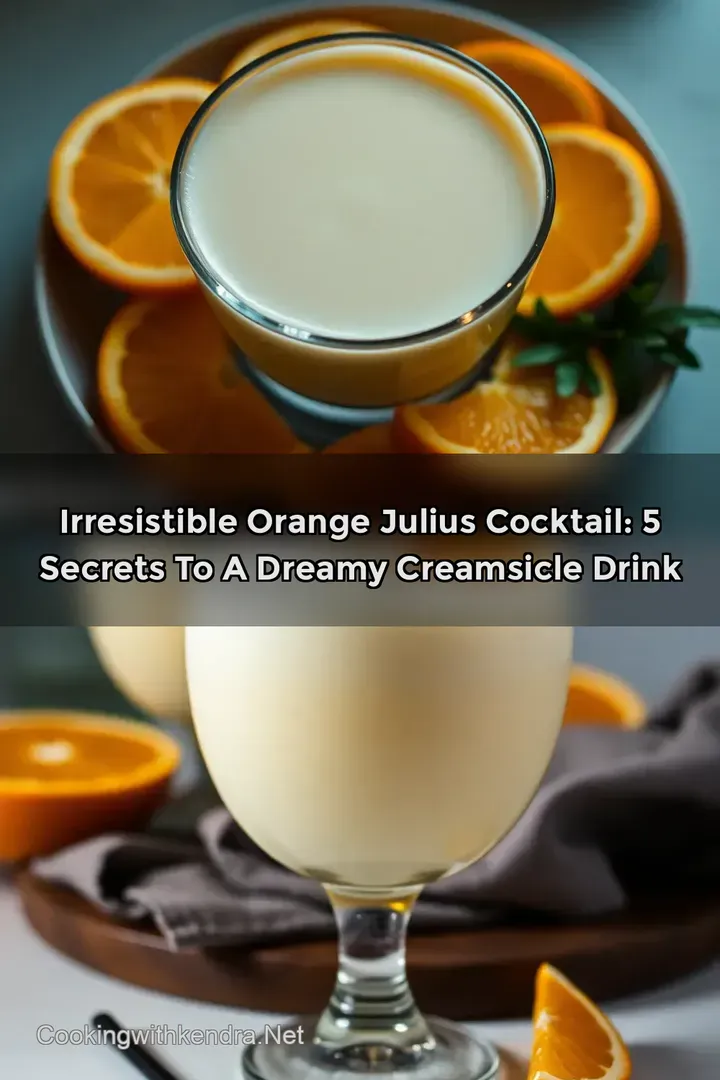 Irresistible Orange Julius Cocktail: 5 Secrets to a Dreamy Creamsicle Drink