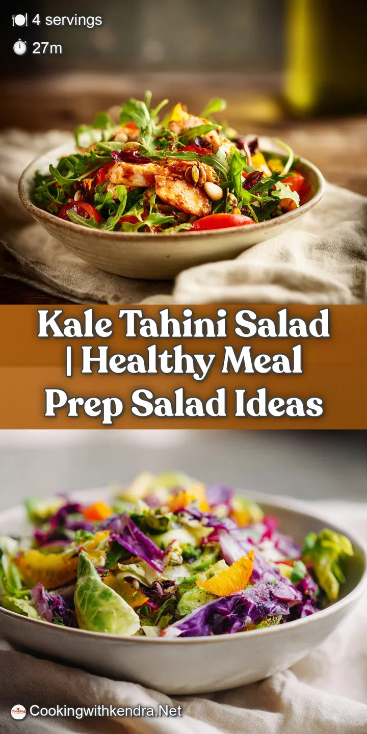 Close-up of tender kale leaves glistening with a smooth, pale tahini sauce, topped with toasted sesame seeds.
