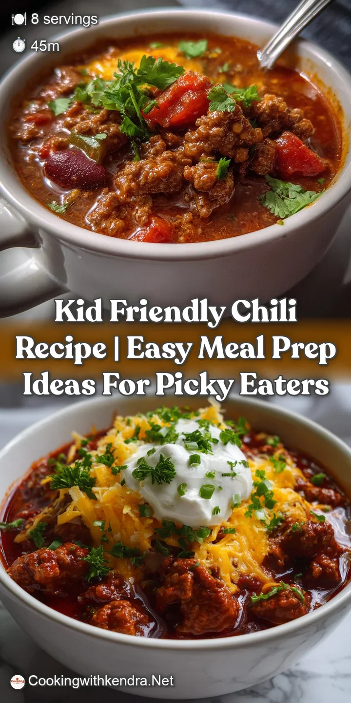 Kid Friendly Chili Recipe | Easy Meal Prep Ideas For Picky Eaters