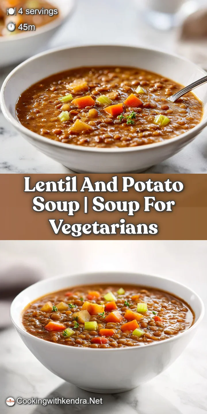 Close-up of a chunky, earthy brown stew with soft potato cubes and tender lentils in a steaming pot.