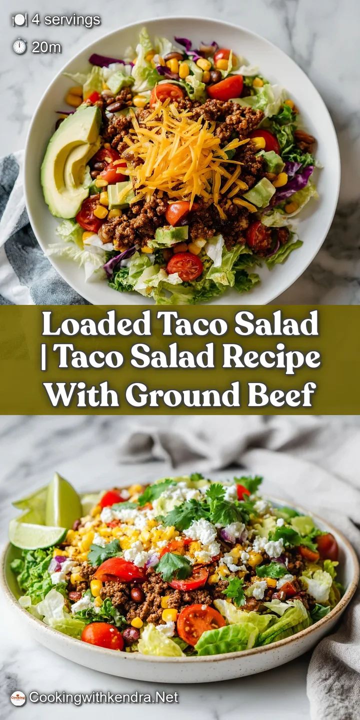 Close-up of seasoned ground beef, shredded cheese, and bright salsa piled high on crisp lettuce.