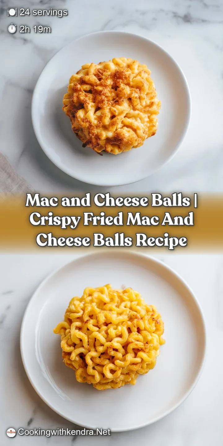Close-up of a broken mac and cheese ball revealing a gooey, molten cheese center.