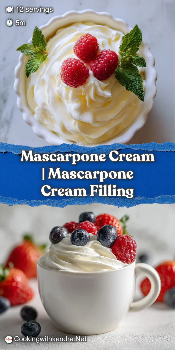 Close-up reveals the creamy, smooth texture of mascarpone topping. Soft peaks & subtle sheen hint at a light, sweet dessert.