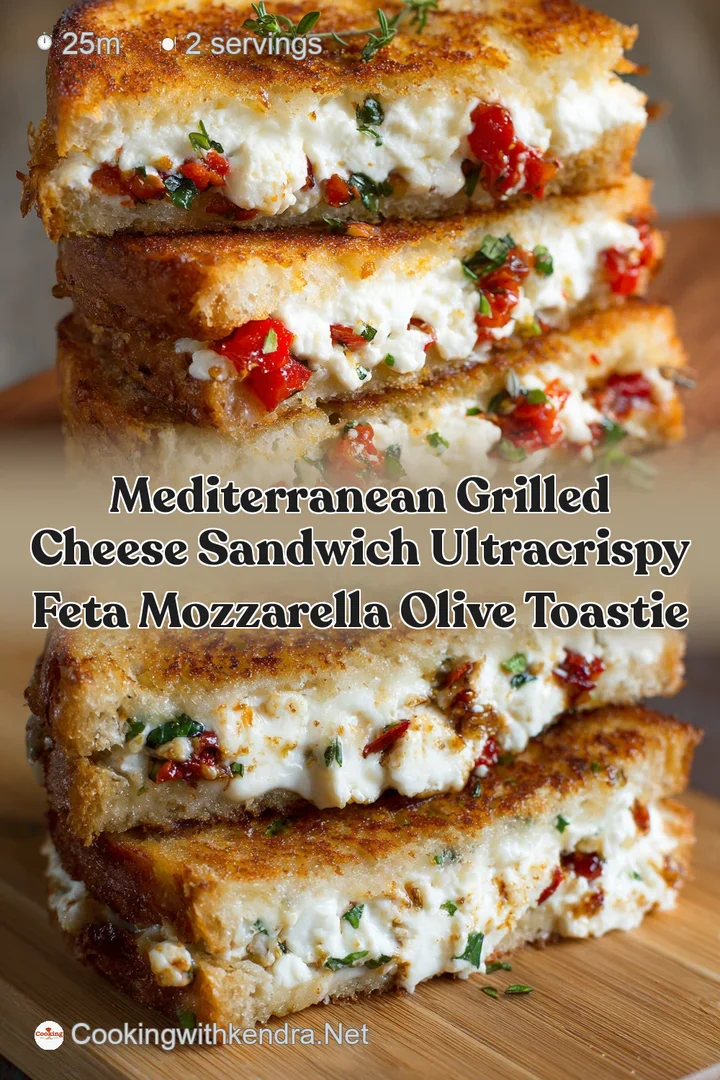 Mediterranean Grilled Cheese Sandwich UltraCrispy Feta Mozzarella Olive Toastie