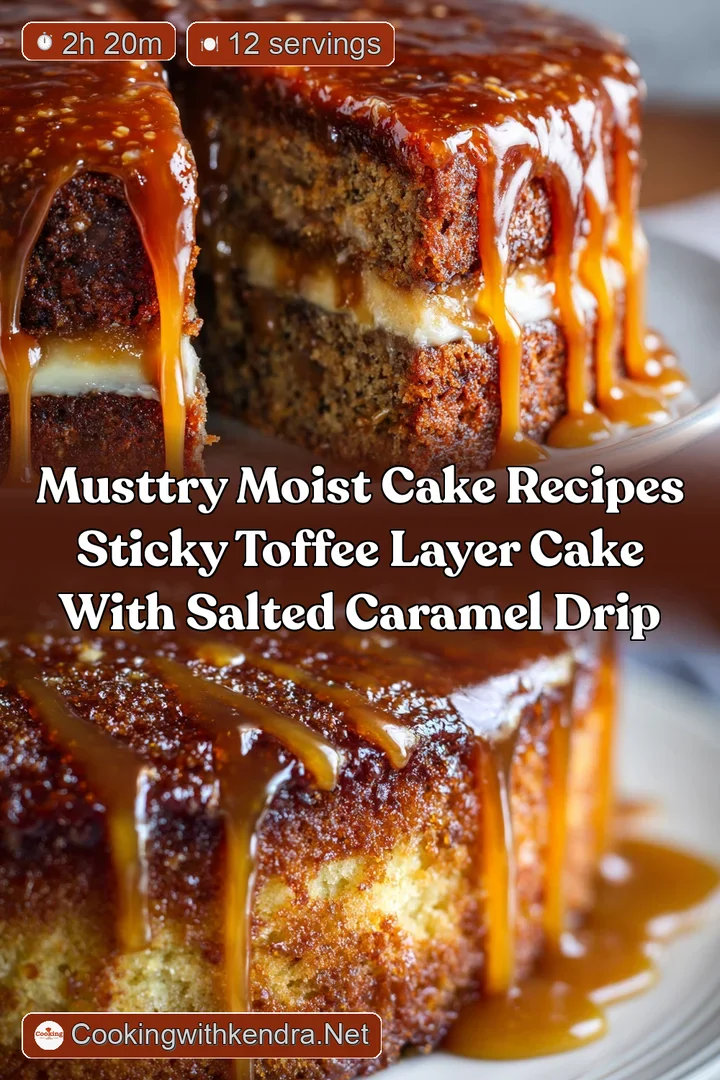 MustTry Moist Cake Recipes Sticky Toffee Layer Cake with Salted Caramel Drip