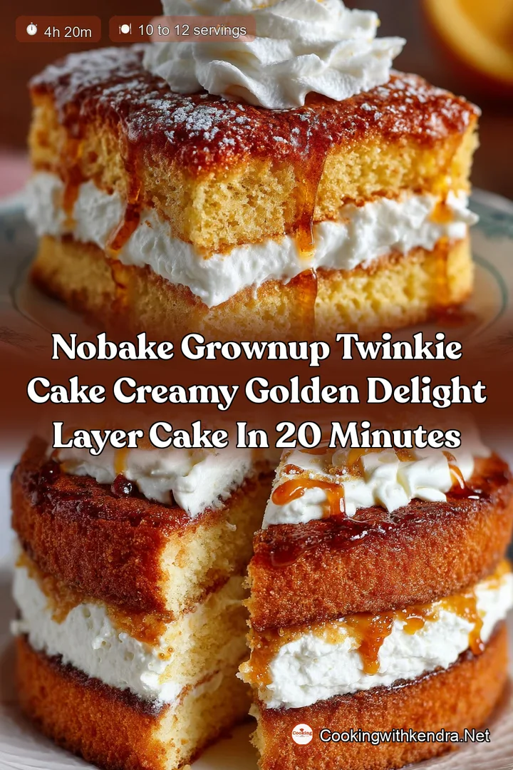 NoBake GrownUp Twinkie Cake Creamy Golden Delight Layer Cake in 20 Minutes