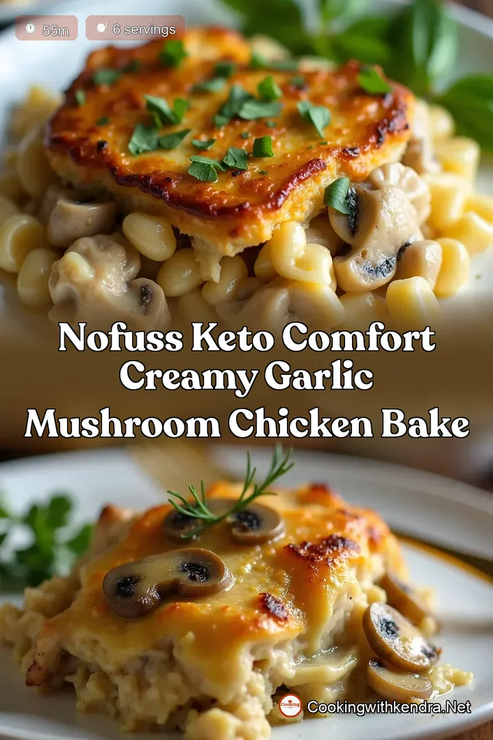 NoFuss Keto Comfort Creamy Garlic Mushroom Chicken Bake