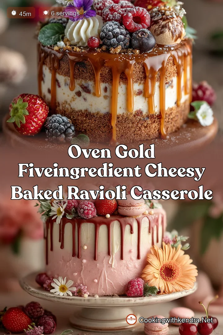 Oven Gold FiveIngredient Cheesy Baked Ravioli Casserole