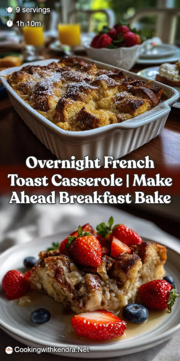 Close-up view of a rich, creamy French toast, showcasing a soft interior and golden crust, glistening with syrup and speck...