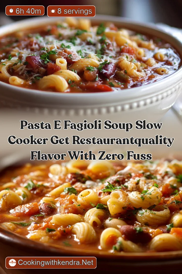 Pasta E Fagioli Soup Slow Cooker Get RestaurantQuality Flavor with Zero Fuss
